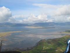 Aerial view of sandbars and beaches in Dingle Bay