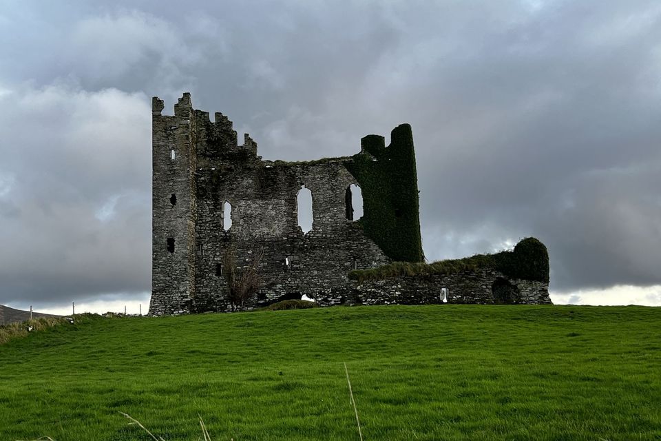 The ivy-covered ruin of Ballycarbery Castle