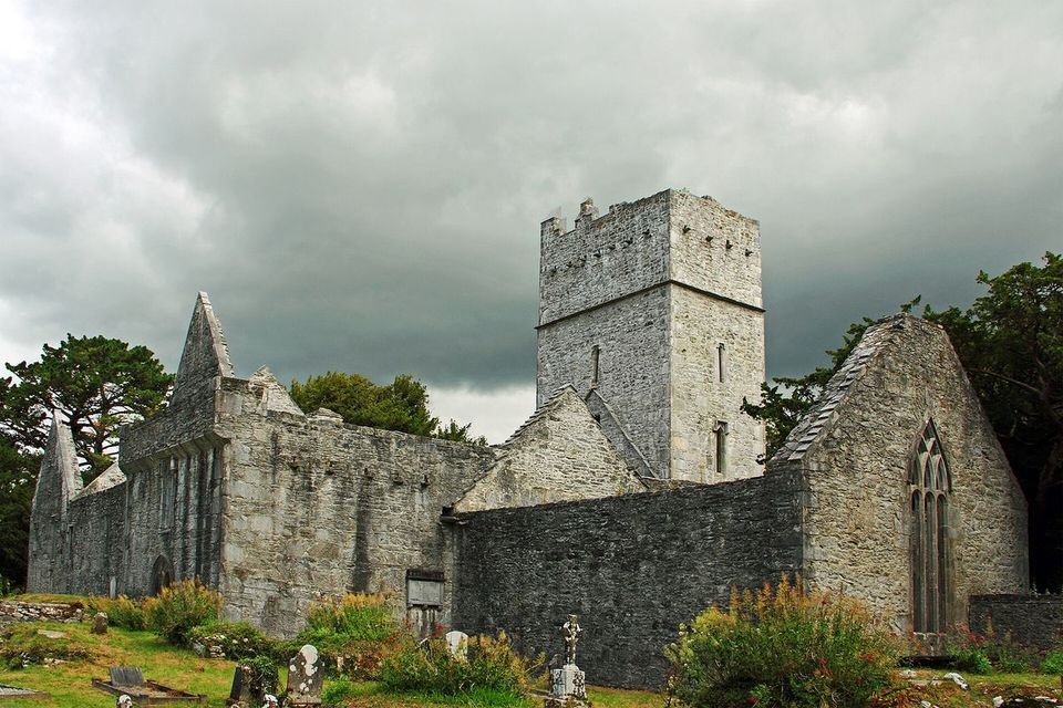 The roofless walls of Muckross Abbey