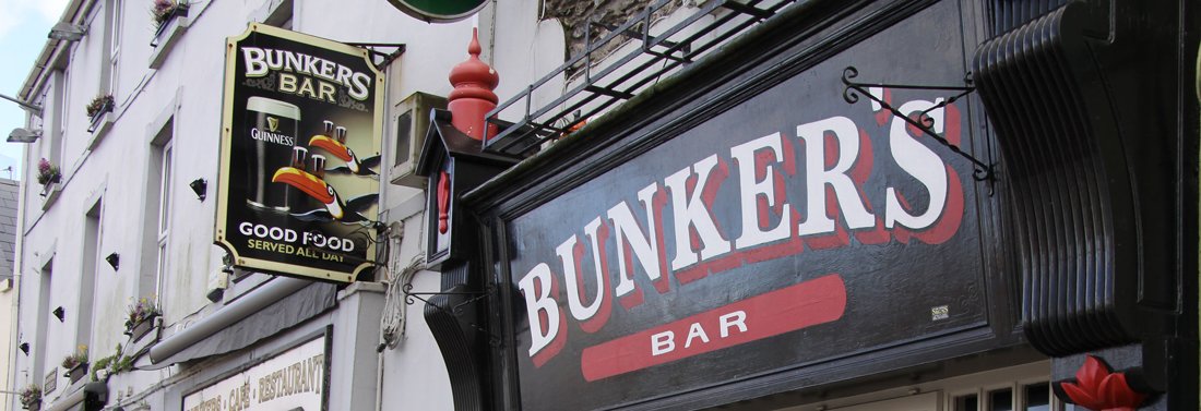 Exterior of Bunkers Bar in Killorglin