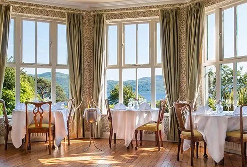 Dining room overlooking Caragh Lake at Carrig Country House
