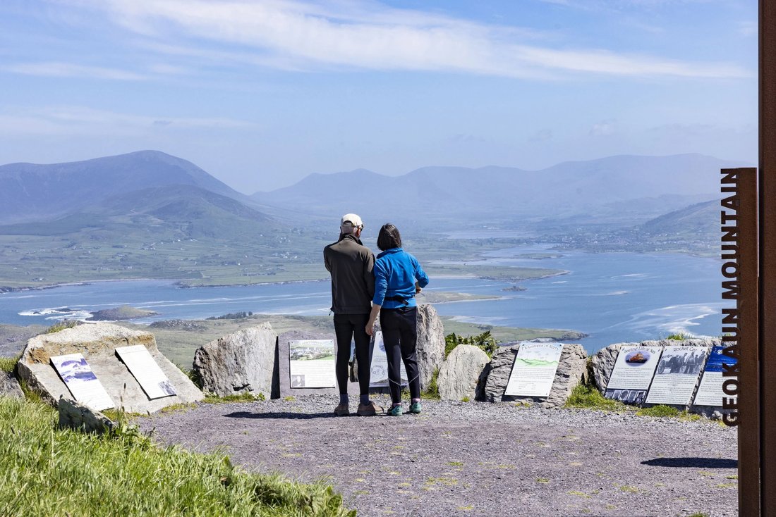 Visitors enjoying the panorama from Geokaun