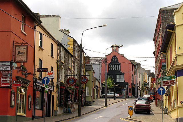 Brightly painted buildings in the centre of Killorglin