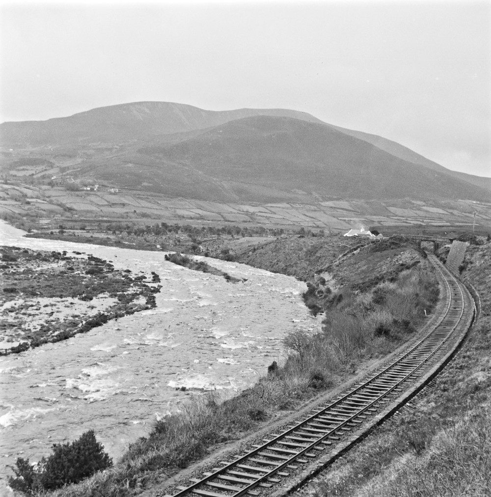 The Caragh River and the Railway, january 1960